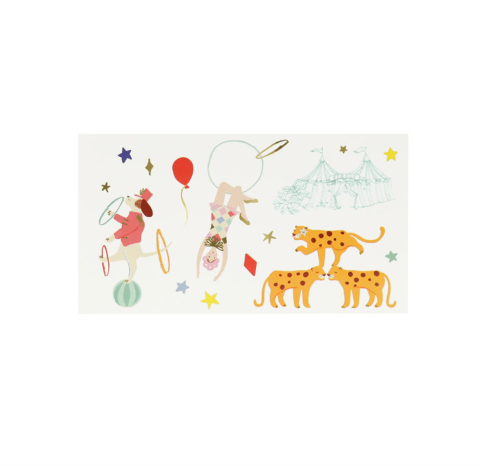 Meri Meri - Circus Temporary Tattoos - Sirk Geçici Dövmeler (X2)