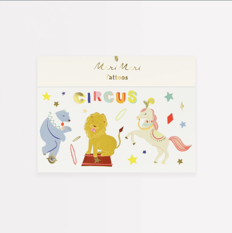 Meri Meri - Circus Temporary Tattoos - Sirk Geçici Dövmeler (x2)