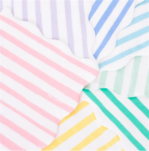 Meri Meri - Mixed Stripe Napkins - Karışık Çizgili Peçeteler - L - 16'Lı