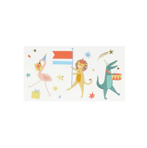 Meri Meri - Animal Parade Temporary Tattoos - Hayvanlar Geçit Töreni Geçici Dövmeler (X2)