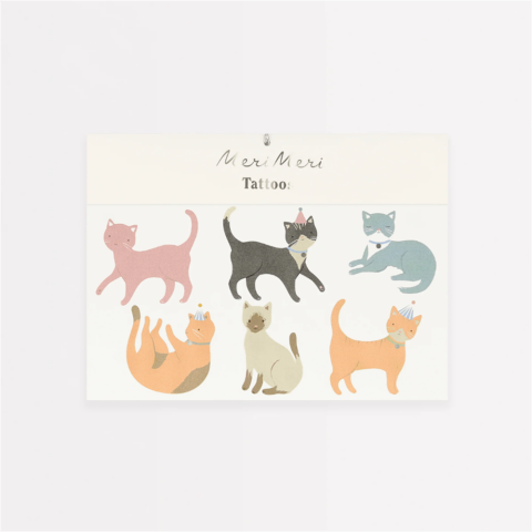 Meri Meri - Cat Temporary Tattoos - Kedi Geçici Dövmeler (X2)