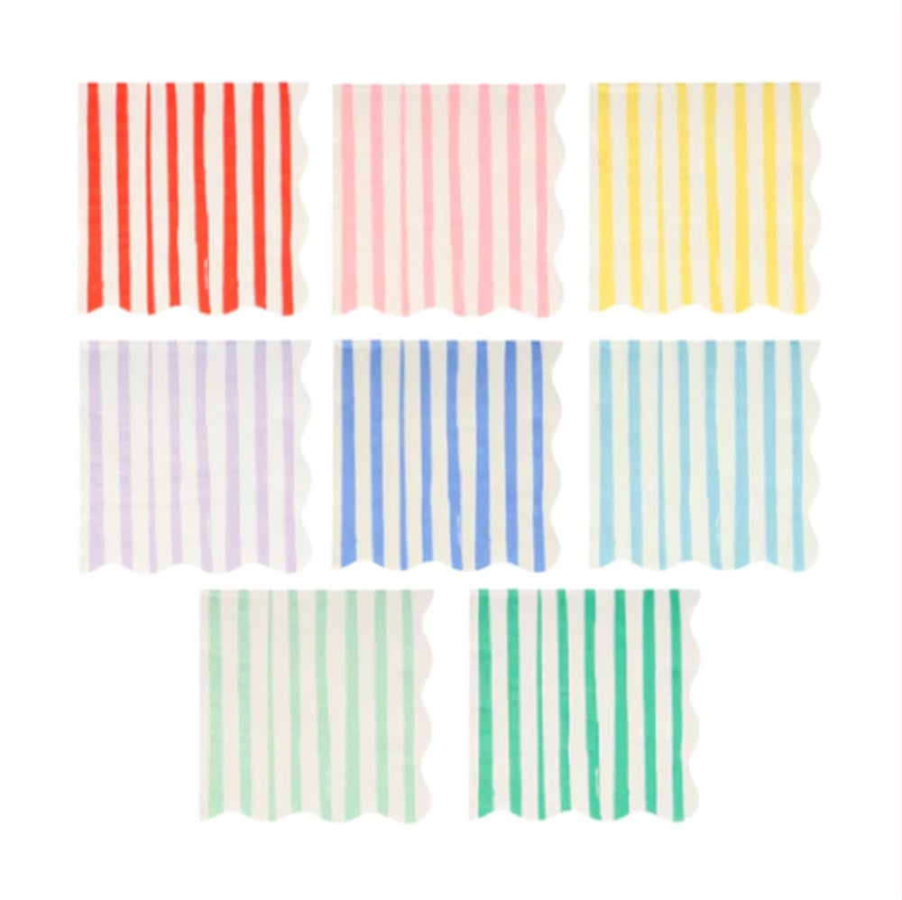 Meri Meri - Mixed Stripe Napkins - Karışık Çizgili Peçeteler - S - 16'Lı
