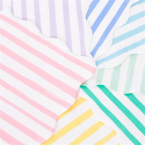 Meri Meri - Mixed Stripe Napkins - Karışık Çizgili Peçeteler - S - 16'Lı