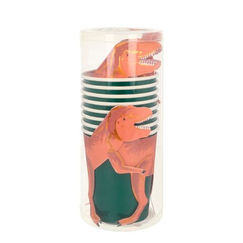 Meri Meri - T-Rex Party Cups - T-Rex Bardak - 8'li