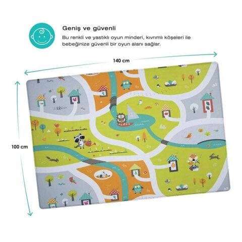 Bblüv Mülti Oyun Halısı Şehir 140*100*1 cm