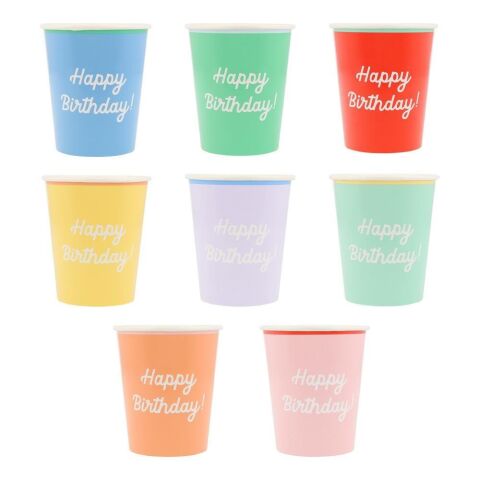 Meri Meri - Happy Birthday Bardaklar - 8 Adet
