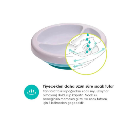 Bblüv Plato Sıcak Su Hazneli Mama Tabağı - Mavi