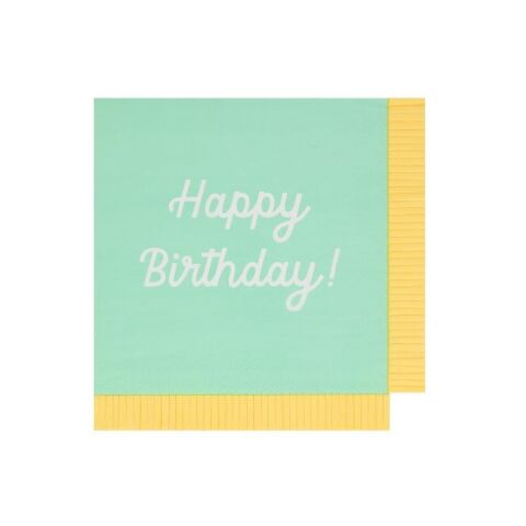 Meri Meri - Happy Birthday Peçeteler - L - 16 Adet