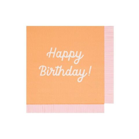Meri Meri - Happy Birthday Peçeteler - L - 16 Adet