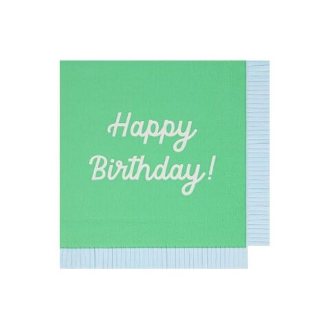 Meri Meri - Happy Birthday Peçeteler - L - 16 Adet