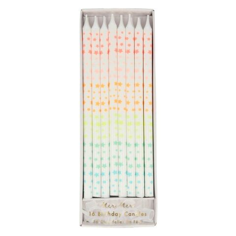 Meri Meri - Tapered Stars Candles - Yıldız Desenli Mumlar