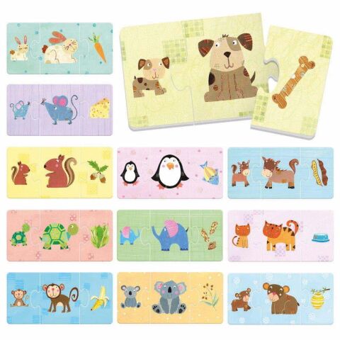 Headu Logic (2-5 Yaş) 3 Parçalı Hayvanlar Eşleştirme Puzzle