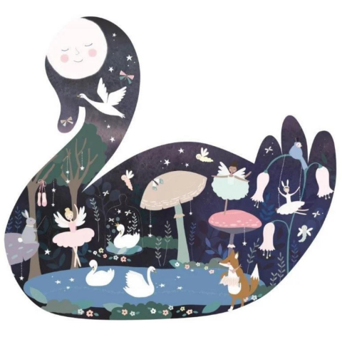 Floss & Rock 40 Parça “Kuğu” Şekilli Yap-Boz / Enchanted