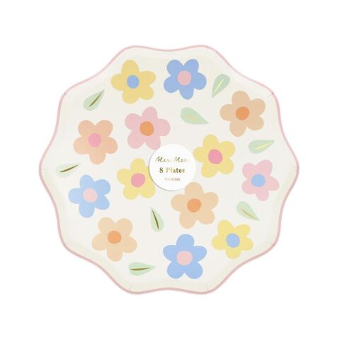 Meri Meri - Çiçekli Tabaklar (M) (8'Li)