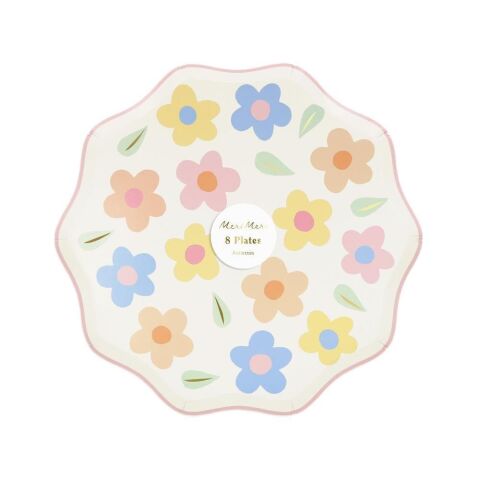 Meri Meri - Çiçekli Tabaklar (M) (8'Li)