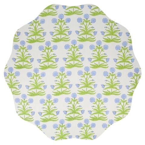 Meri Meri X Molly Mahon - Mavi Çiçekli Mantar Amerikan Servis