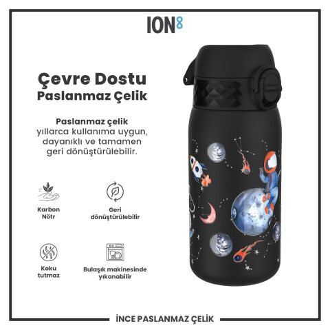 Ion8 - Paslanmaz Çelik Çocuk Suluk - Uzay - 400 ml - Sızdırmaz