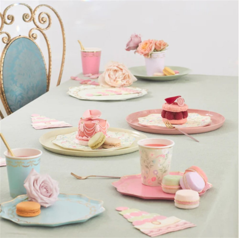 Meri Meri - Ladurée Paris Floral Cups - Ladurée Paris Çiçekli Bardaklar - 8'li