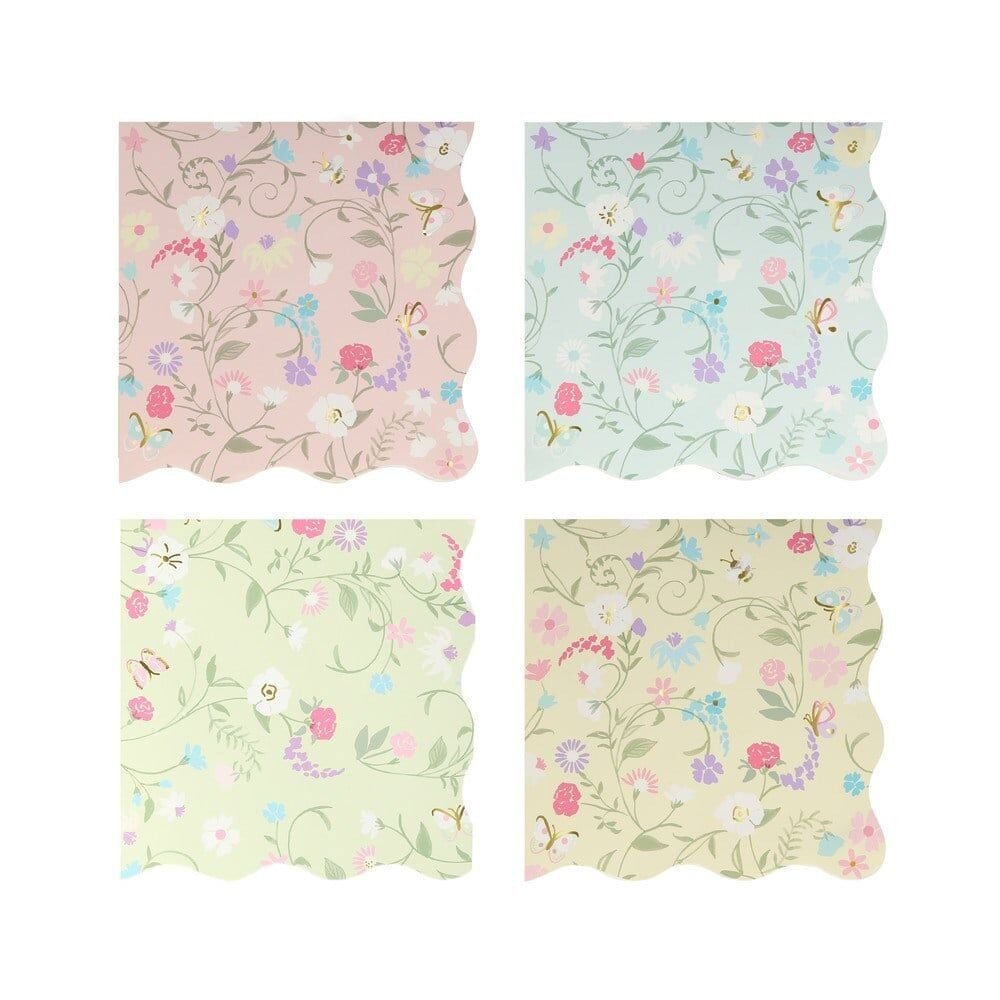 Meri Meri - Ladurée Floral Small Napkins - Ladurée Çiçekli Peçeteler - S - 16'lı