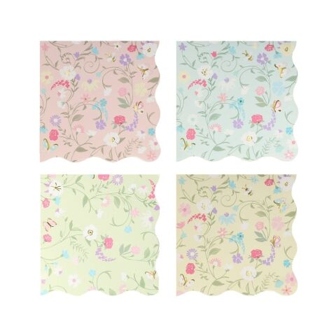 Meri Meri - Ladurée Floral Small Napkins - Ladurée Çiçekli Peçeteler - S - 16'lı