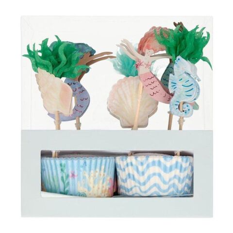 Meri Meri - Mermaid Cupcake Kit - Deniz Kızı Cupcake Kit