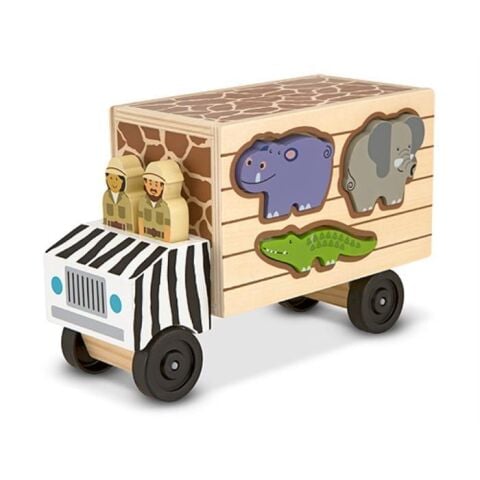 Melissa&Doug Ahşap Kamyon - Hayvan Kurtarıcıları - Şekil Bulmaca