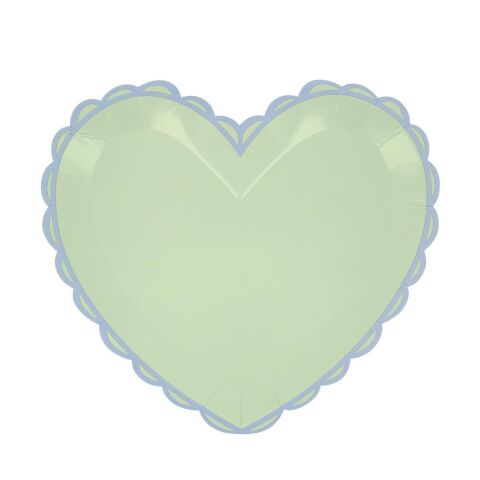 Meri Meri - Pastel Ton Kalp Tabaklar (L) (8'li)