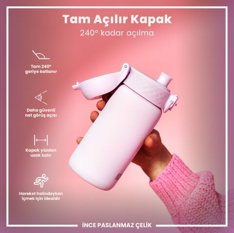 Ion8 - Paslanmaz Çelik Çocuk Suluk - Leylak - 400 ml - Sızdırmaz