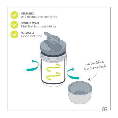 Bblüv Food Mama Termosu ve Kaşık - Yeşil