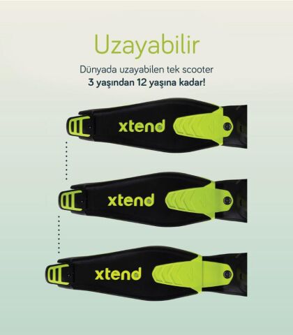 SmarTrike Xtend Büyüyebilen Ride On Scooter (1 - 12 Yaş) - Lime