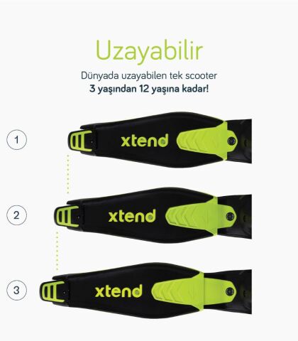 SmarTrike Xtend Büyüyebilen Ride On Scooter (1 - 12 Yaş) - Lime