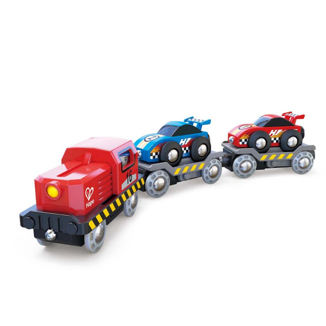 Hape Oyuncak Yarış Arabası Taşıma Treni / Race Car Transporter