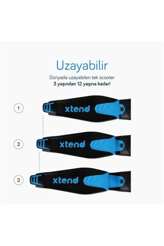 SmarTrike Xtend Büyüyebilen Ride On Scooter (12 Ay - 12 Yaş) - Blue