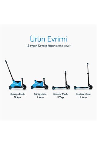 SmarTrike Xtend Büyüyebilen Ride On Scooter (12 Ay - 12 Yaş) - Blue