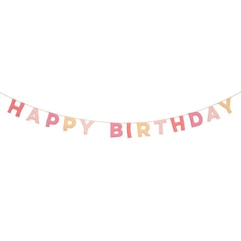 Meri Meri - Happy Birthday Keçe Asılan Süs - Pembe