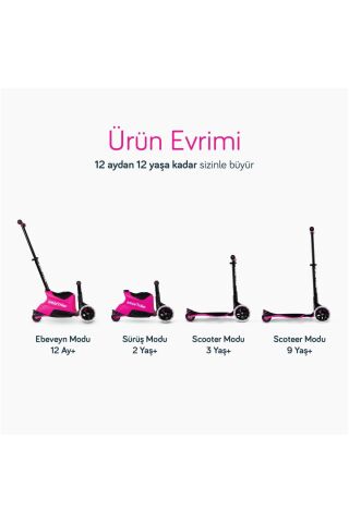 SmarTrike Xtend Büyüyebilen Ride On Scooter (12 Ay - 12 Yaş) - Pink