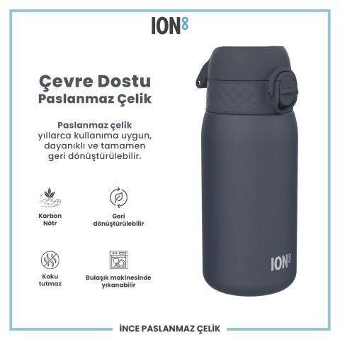 Ion8 - Paslanmaz Çelik Çocuk Suluk - Koyu Lavicert - 400 ml - Sızdırmaz