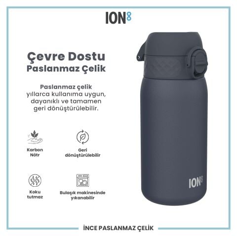 Ion8 - Paslanmaz Çelik Çocuk Suluk - Koyu Lavicert - 400 ml - Sızdırmaz