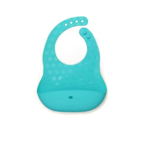 Bblüv Pöket Katlanabilir Silikon Önlük ve Beslenme Seti - Mavi
