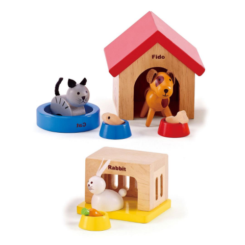 Hape Oyuncak Evcil Hayvan Eşya Seti / Wooden Toys - Family Pets