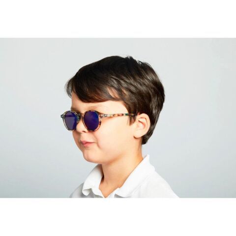Izipizi Sun Junior Güneş Gözlüğü #D Koleksiyonu - 5-10 Yaş / Mavi Desenli - Aynalı Lens