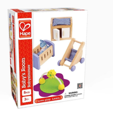 Hape Oyuncak Bebek Odası Eşya Seti / Wooden Toys - Baby's Room
