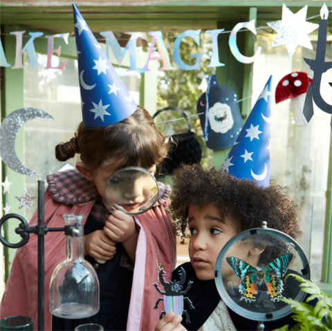 Meri Meri - Wizard Party Hats & Wands - Sihirbaz Parti Şapkaları & Sihirli Değnekler (6'Lı)