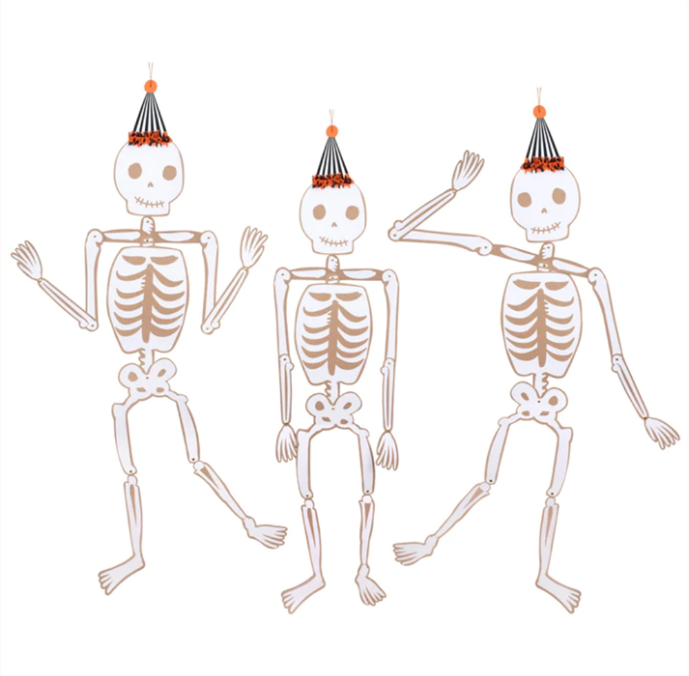 Meri Meri - Vintage Halloween Jointed Skeletons - Halloween Vintage İskelet Asılan Süsler