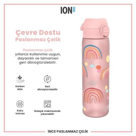 Ion8 - İnce Suluk - Gökkuşağı - 500 ml - Sızdırmaz - BPA İçermeyen