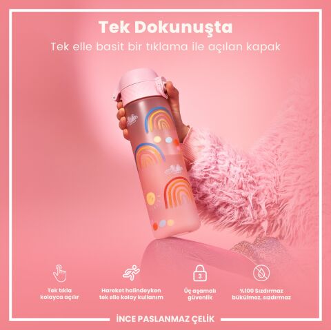 Ion8 - İnce Suluk - Gökkuşağı - 500 ml - Sızdırmaz - BPA İçermeyen