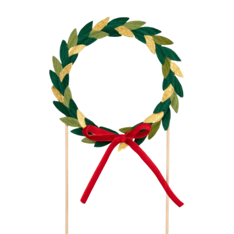 Meri Meri - Paper Wreath Cake Topper - Kağıt Çelenkli Pasta Süsü