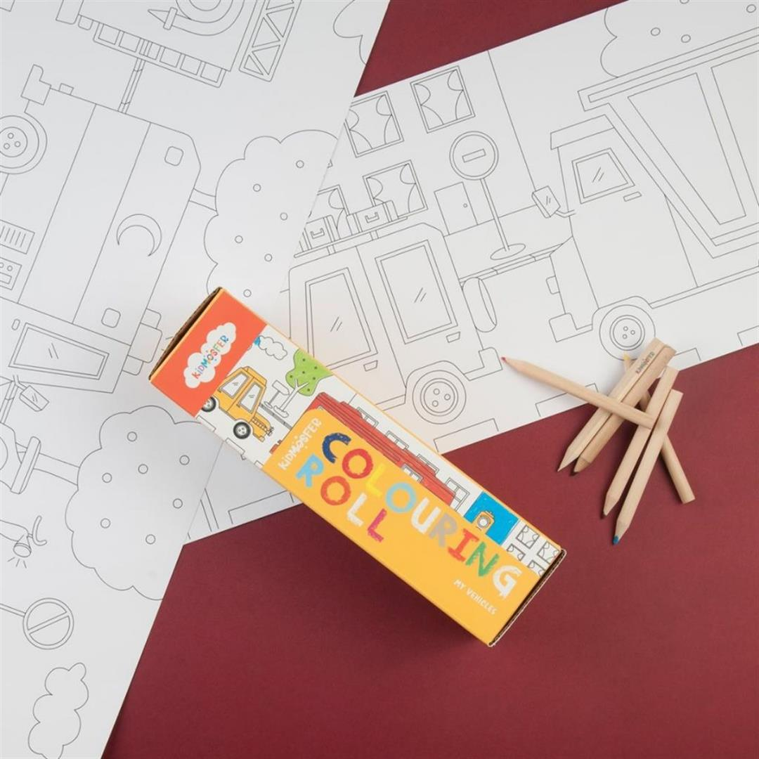 Kidmosfer Boyama Rulosu - Araçlarım Colouring Roll My Vehicles