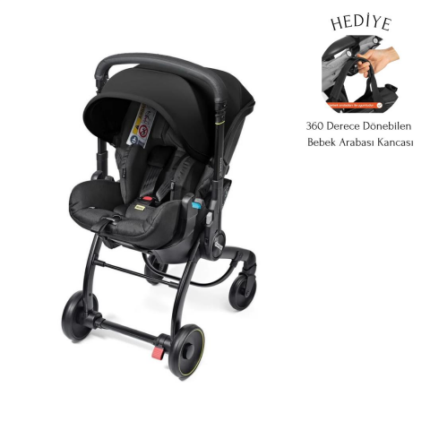 Doona X Bebek Arabasına Dönüşen Tekerlekli Gr 0 i-Size 3 Yatış Pozisyonlu Ana Kucağı Oto Koltuğu - Nitro Black
