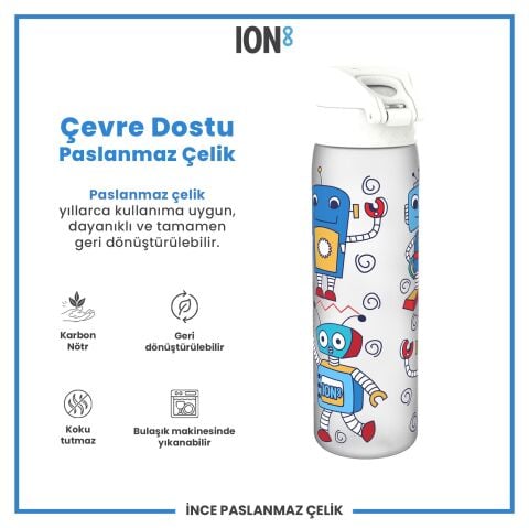 Ion8 - İnce Suluk - Robotlar - 500 ml - Sızdırmaz - BPA İçermeyen